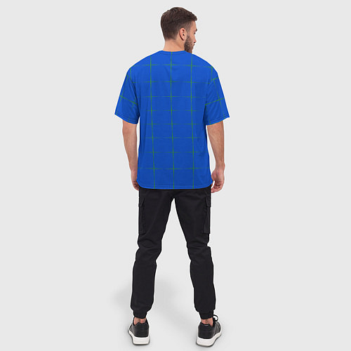 Мужская футболка оверсайз Color blue stripes / 3D-принт – фото 4