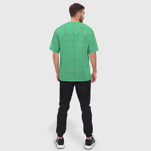 Мужская футболка оверсайз Color green stripes / 3D-принт – фото 4