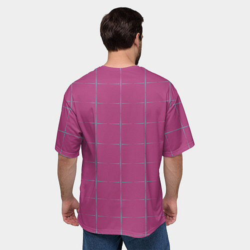 Мужская футболка оверсайз Color pink stripes / 3D-принт – фото 4