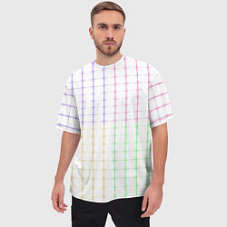 Футболка оверсайз мужская Color white multicolored stripes, цвет: 3D-принт — фото 2