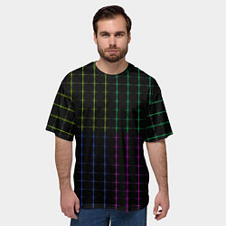 Футболка оверсайз мужская Color black multicolored stripes, цвет: 3D-принт — фото 2
