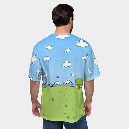 Мужская футболка оверсайз Linkin Park мультяшный стиль на поляне / 3D-принт – фото 4