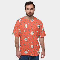 Футболка оверсайз мужская Овечки в цветочках, цвет: 3D-принт — фото 2