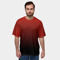 Футболка оверсайз мужская Red gradient, цвет: 3D-принт — фото 2