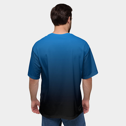 Мужская футболка оверсайз Blue gradient / 3D-принт – фото 4