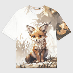 Мужская футболка оверсайз Юный лисёнок