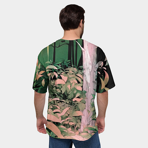 Мужская футболка оверсайз Панда в лесу / 3D-принт – фото 4
