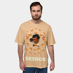 Футболка оверсайз мужская Мем скебоб и смайлики, цвет: 3D-принт — фото 2
