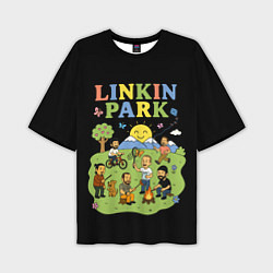 Футболка оверсайз мужская Linkin Park, мультяшный стиль, цвет: 3D-принт