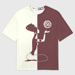 Футболка оверсайз мужская Силуэт африканки, цвет: 3D-принт