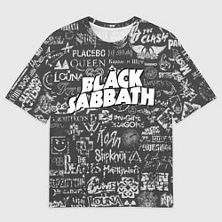 Мужская футболка оверсайз Black Sabbath pattern