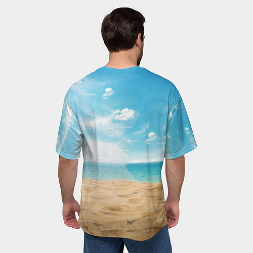 Мужская футболка оверсайз Стич на пляже / 3D-принт – фото 4