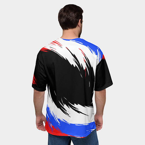 Мужская футболка оверсайз Федерация бокса РФ - краска / 3D-принт – фото 4