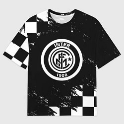 Футболка оверсайз мужская Inter клетка краски, цвет: 3D-принт
