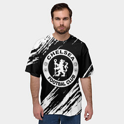 Футболка оверсайз мужская Chelsea краски текстура, цвет: 3D-принт — фото 2