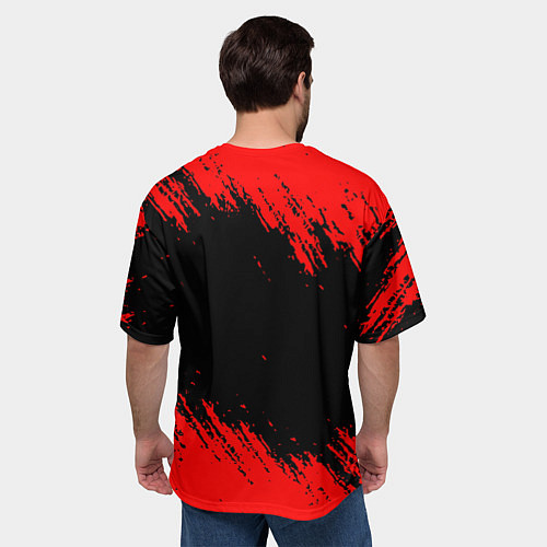 Мужская футболка оверсайз Дейз штрихи красок / 3D-принт – фото 4