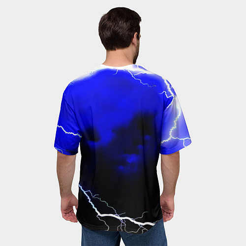 Мужская футболка оверсайз Наполи шторм / 3D-принт – фото 4