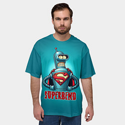 Футболка оверсайз мужская Bender superman - collaboration, цвет: 3D-принт — фото 2
