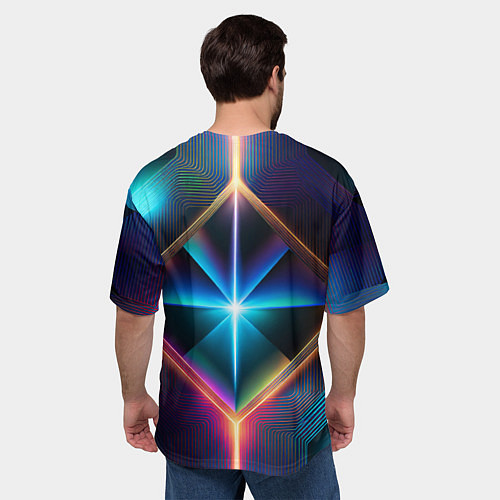 Мужская футболка оверсайз Фантастический геометрический центр / 3D-принт – фото 4