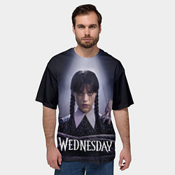 Футболка оверсайз мужская Связаная Уэнсдэй с вещью Wednesday, цвет: 3D-принт — фото 2