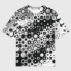Футболка оверсайз мужская Черно-белая метаморфоза, цвет: 3D-принт