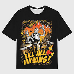 Футболка оверсайз мужская Футурама - гигантский Бендер, цвет: 3D-принт