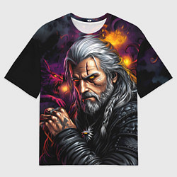 Футболка оверсайз мужская Строгий Ведьмак, цвет: 3D-принт