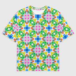 Футболка оверсайз мужская Разноцветный абстрактный узор, цвет: 3D-принт