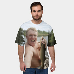 Футболка оверсайз мужская Здоровенный Йаааазь мем, цвет: 3D-принт — фото 2