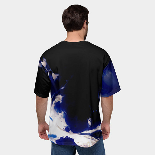 Мужская футболка оверсайз Синее пламя / 3D-принт – фото 4