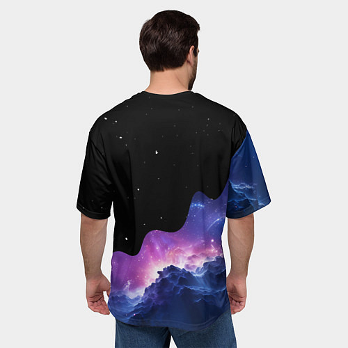 Мужская футболка оверсайз Потеки космической краски / 3D-принт – фото 4