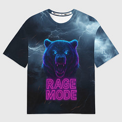 Футболка оверсайз мужская Rage mode злой медведь, цвет: 3D-принт