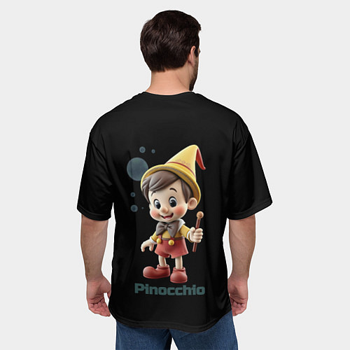 Мужская футболка оверсайз Pinocchio / 3D-принт – фото 4