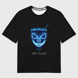 Футболка оверсайз мужская Neon skull cocktail, цвет: 3D-принт