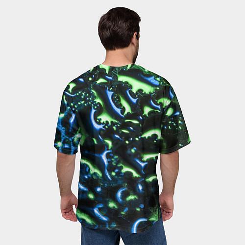Мужская футболка оверсайз Абстракция капли воды / 3D-принт – фото 4