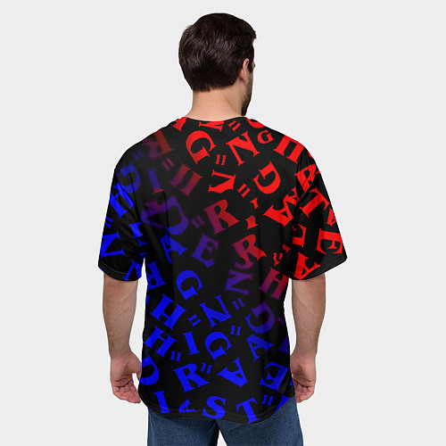 Мужская футболка оверсайз Barcelona градиент символы / 3D-принт – фото 4