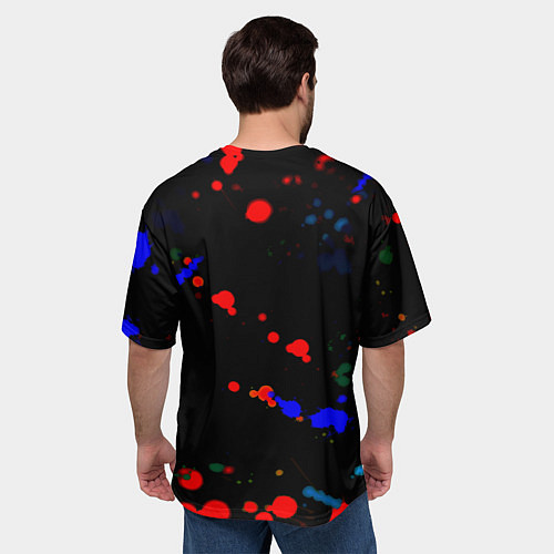 Мужская футболка оверсайз Arsenal неоновые брызги красок / 3D-принт – фото 4