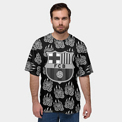 Футболка оверсайз мужская Barcelona лапы лес, цвет: 3D-принт — фото 2