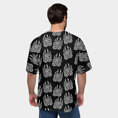 Мужская футболка оверсайз Barcelona лапы лес / 3D-принт – фото 4