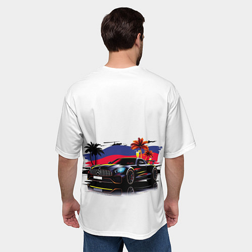 Мужская футболка оверсайз Mercedes amg / 3D-принт – фото 4