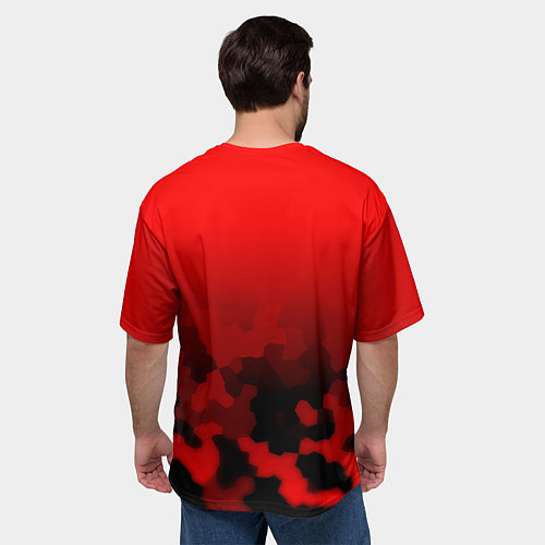 Мужская футболка оверсайз Тоттенхэм Хотспур камуфляж красный / 3D-принт – фото 4