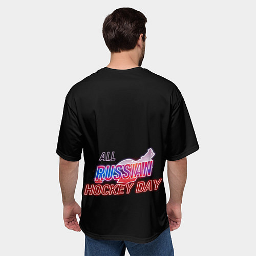 Мужская футболка оверсайз Всероссийский день хоккея / 3D-принт – фото 4