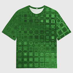 Мужская футболка оверсайз Текстура изумрудное мерцание