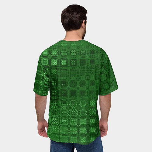 Мужская футболка оверсайз Текстура изумрудное мерцание / 3D-принт – фото 4