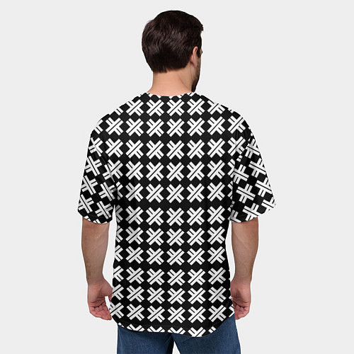 Мужская футболка оверсайз Borussia pattern geometry / 3D-принт – фото 4
