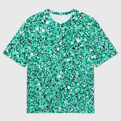 Футболка оверсайз мужская Нефритовый зелёный текстура крошки крапинки, цвет: 3D-принт