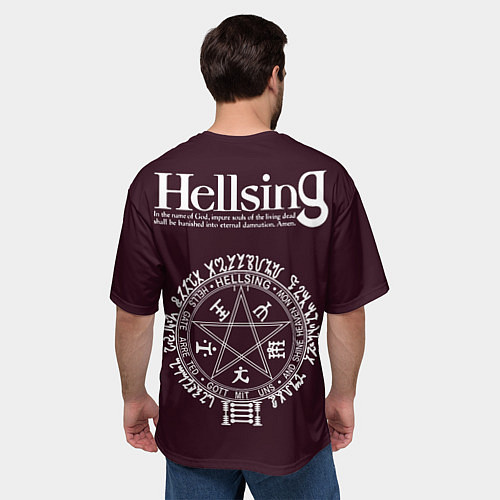 Мужская футболка оверсайз Hellsing - Алукард / 3D-принт – фото 4