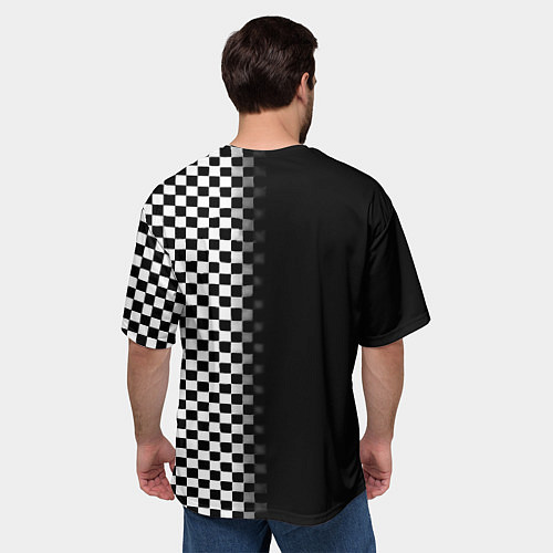 Мужская футболка оверсайз Тоттенхэм клетка шахматная / 3D-принт – фото 4