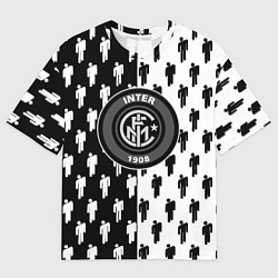 Футболка оверсайз мужская Inter паттерн люди спорт, цвет: 3D-принт