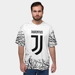 Футболка оверсайз мужская Ювентус черные деревья, цвет: 3D-принт — фото 2